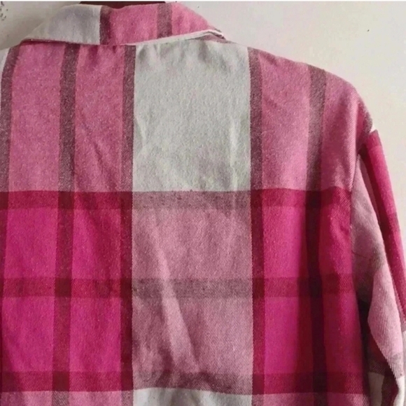 Plaid Print Drop Shoulder Flap Pocket Shirt - Picture 11 of 15